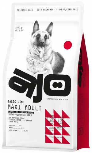 Ajo Dog Maxi Adult сухой корм для взрослых собак крупных пород, 12 кг