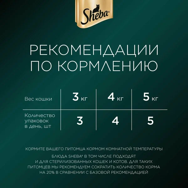 Sheba влажный корм для кошек с кроликом и индейкой, 75 г