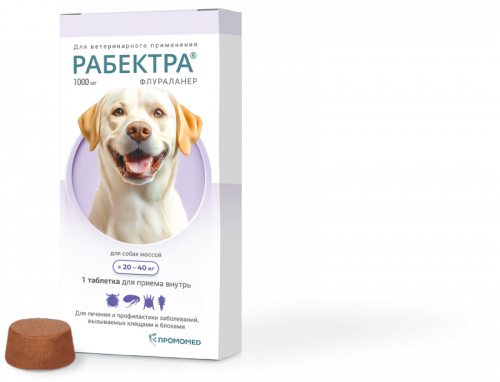 РАБЕКТРА® 1000 мг для собак 20-40кг №1