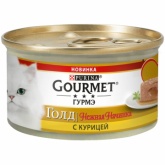 Gourmet Gold для кошек нежная начинка курица 85г
