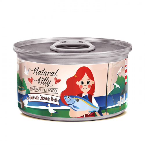 Петтрик Консервы Pettric Natural Kitty Тунец с курицей в бульоне 80г