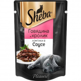 Sheba влажный корм для кошек с говядиной и кроликом в соусе, 75 г