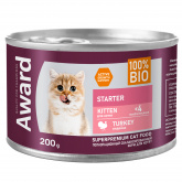 AWARD влажный корм для котят и кормящих кошек, паштет с индейкой, 200 г