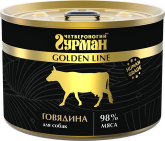 Влажные корма Четвероногий Гурман Голден консервы для собак говядина 525г