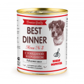 Best Dinner Premium Menu №3 влажный корм для собак с говядиной и кроликом, 340 г