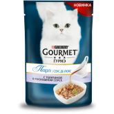 Gourmet Perle Deluxe влажный корм для кошек с телятиной, кусочки в соусе, 85 г