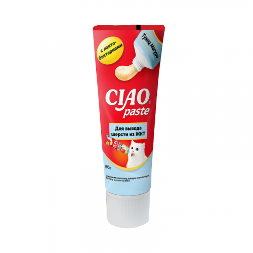 INABA Paste паста для кошек для вывода шерсти из ЖКТ Тунец Магуро 80г Инаба
