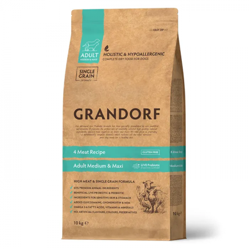Сухой корм Grandorf Probiotic д/с всех пород 4мяса рис 10кг