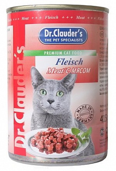 Dr. Clauder’s влажный корм для кошек с мясом, кусочки в соусе, 415 г