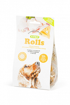 Тит Бит Печенье Rolls с мясом индейки и сыра 200г