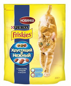Friskies сухой корм для кошек с лососем и тунцом, 200 г