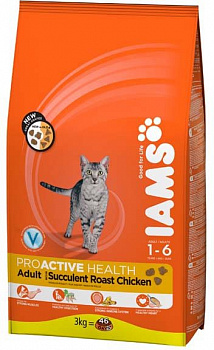 IAMS для кошек с курицей 3кг