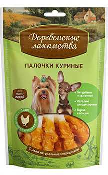 Деревенские лакомства для миниатюрных пород Палочки куриные 60г