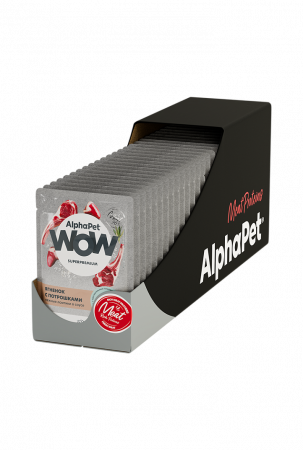 АльфаПет WOW пауч д/кошек с чувствительным пищеварением ягненок с потрошками в соусе 85г