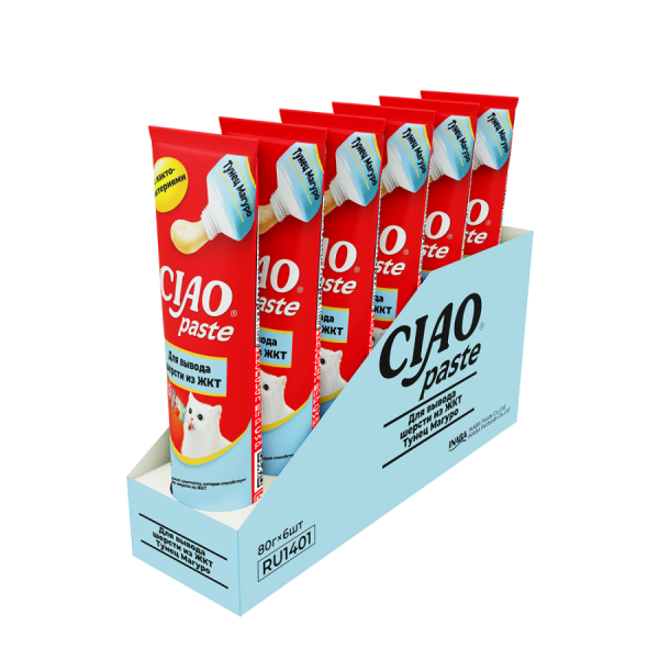 INABA Paste паста для кошек для вывода шерсти из ЖКТ Тунец Магуро 80г Инаба