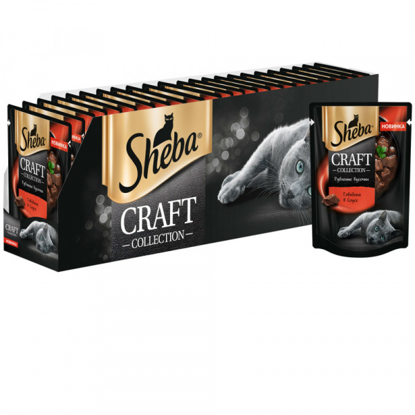 Sheba Craft влажный корм для кошек с говядиной в соусе, 75 г