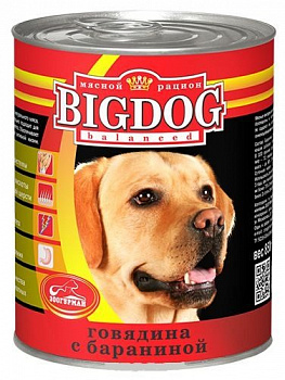 Зоогурман Big Dog влажный корм для собак с говядиной и бараниной, 850 г