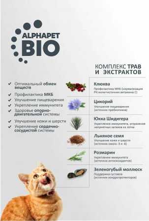 AlphaPet WOW сухой корм для кошек с говядиной и печенью, 350 г