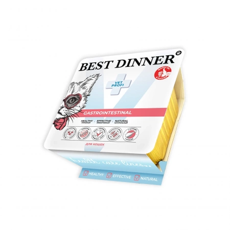 Best Dinner Vet Profi Gastrointestinal влажный корм для кошек, паштет с курицей, 100 г