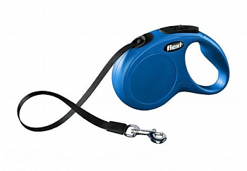 ФЛЕКСИ рулетка Classic New М-L 5м 50кг синяя,ремен
