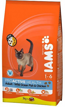 IAMS для кошек с океанической рыбой 3кг