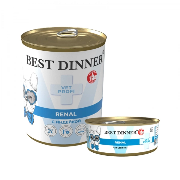 Best Dinner Vet Profi Renal влажный корм для собак при заболеваниях почек с индейкой, 340 г
