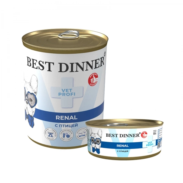 Best Dinner Vet Profi Renal влажный корм для собак при заболеваниях почек с птицей, 340 г
