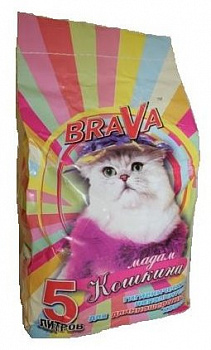 Наполнитель БРАВА Мадам Кошкина д/длин.кошек 5л