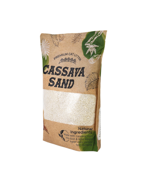 Наполнитель CASSAVA SAND комкующийся бионаполнитель из маниоки 2,8 кг
