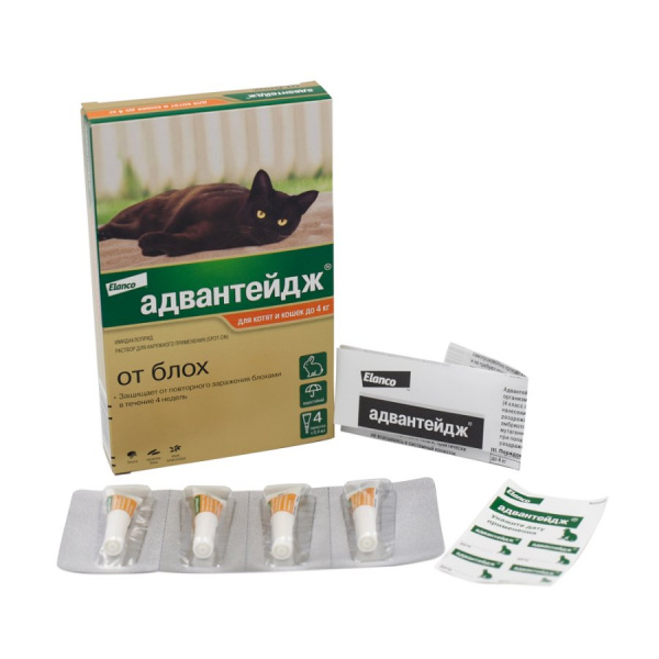 Адвантейдж 40 д/кош  до 4 кг 1 пипетка