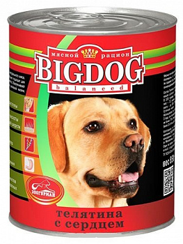 Зоогурман Big Dog влажный корм для собак с телятиной и сердцем, 850 г
