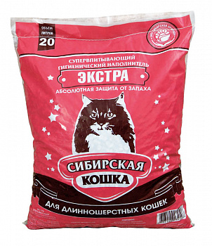 Наполнитель СИБИРСКАЯ КОШКА Экстра для длинношерстных 20 л