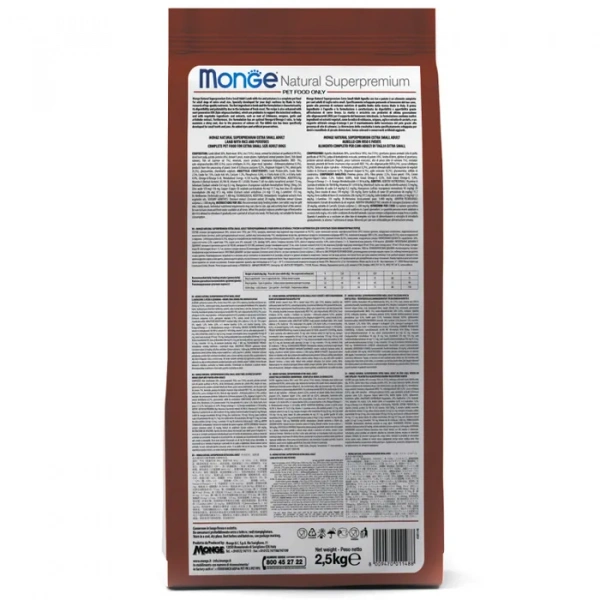 Сухой корм Monge Dog Monoprotein Mini мелких пород Ягненок 2,5 кг
