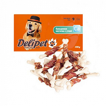 DeliPet Кальциевая косточка с уткой д/с 100г