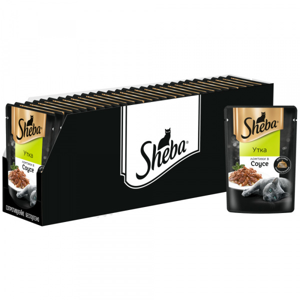 Sheba Pleasure влажный корм для кошек с уткой в соусе, 75 г