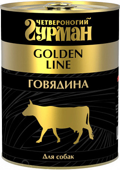 Четвероногий Гурман Golden влажный корм для собак с говядиной, 340 г